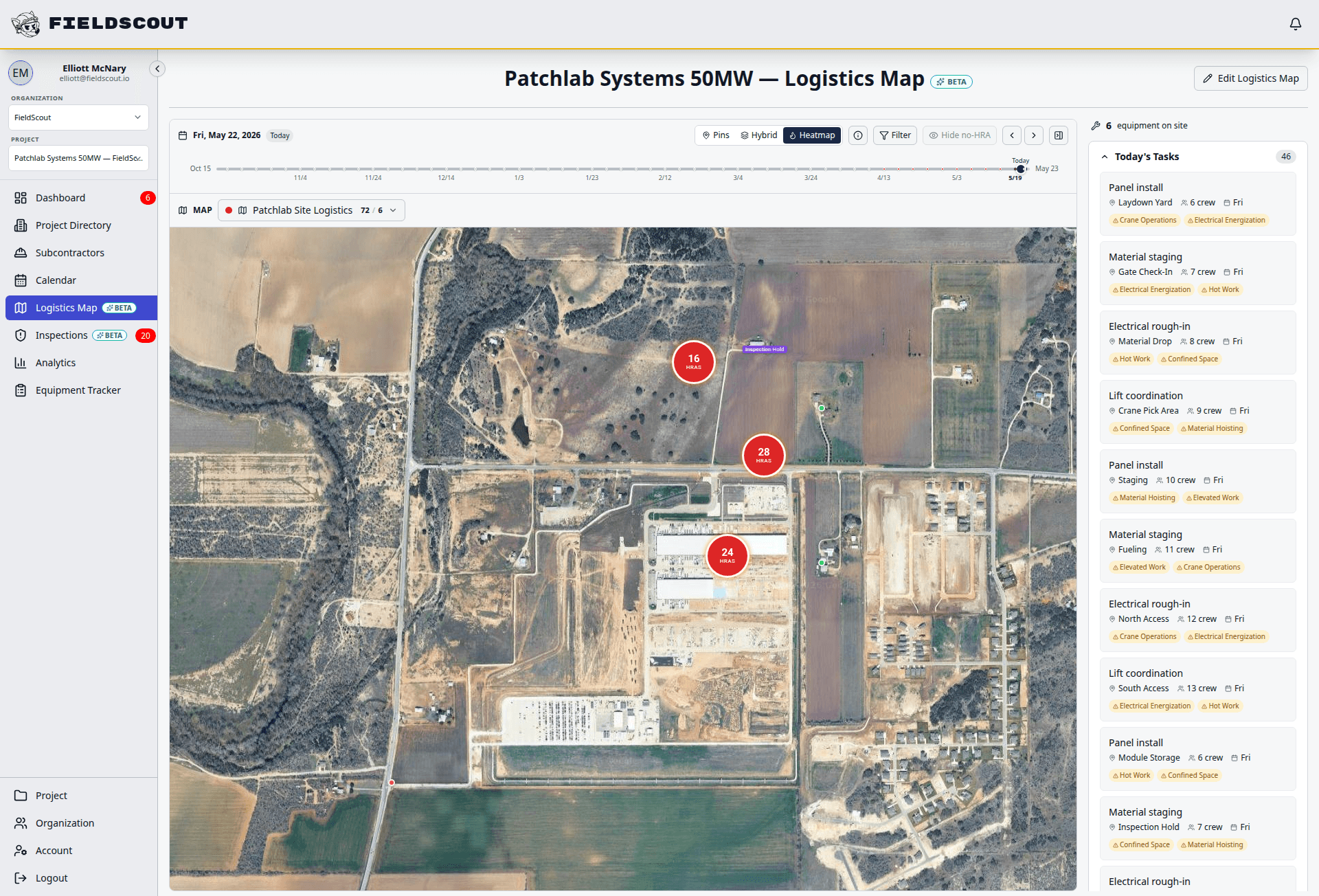 FieldScout logistics map