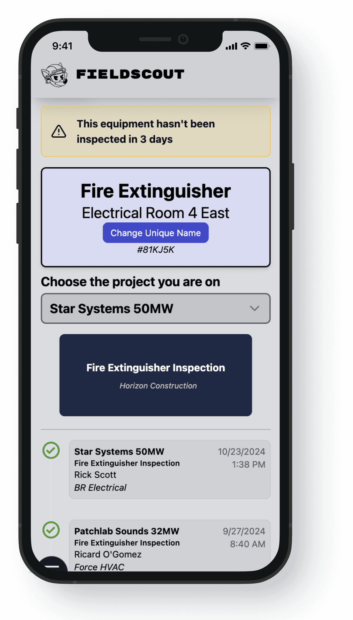 FieldScout mobile safety workflow